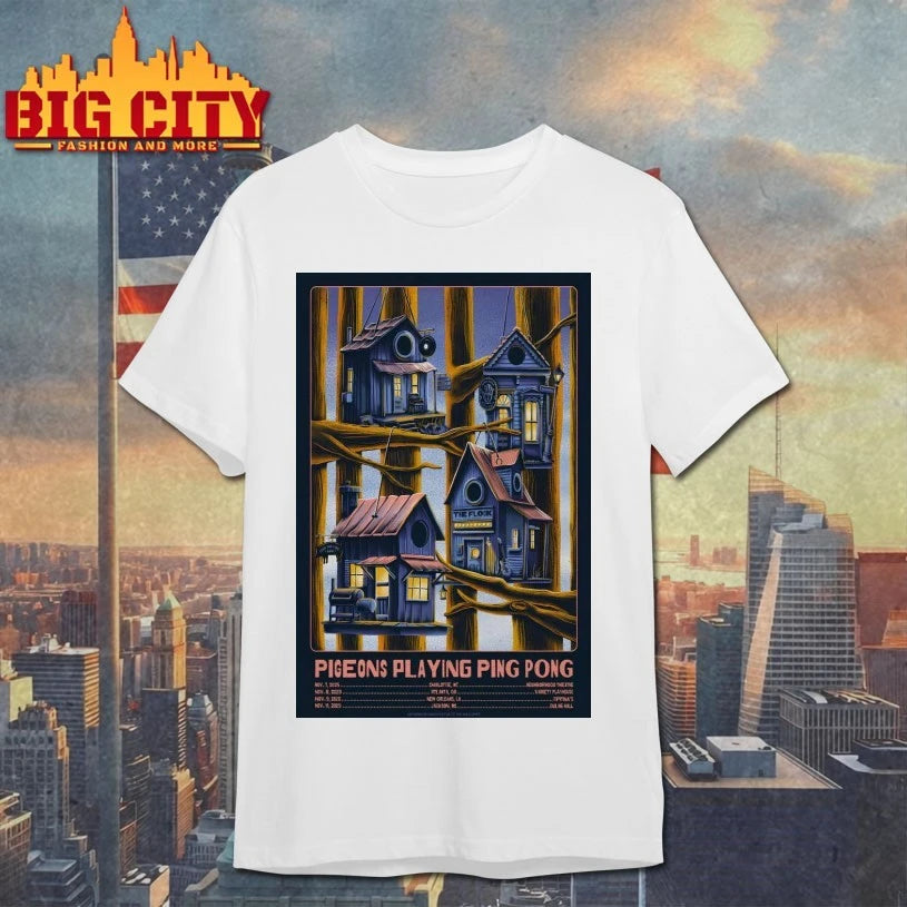 Pigeons Playing Ping Pong Fall Tour 2025 Poster shirt