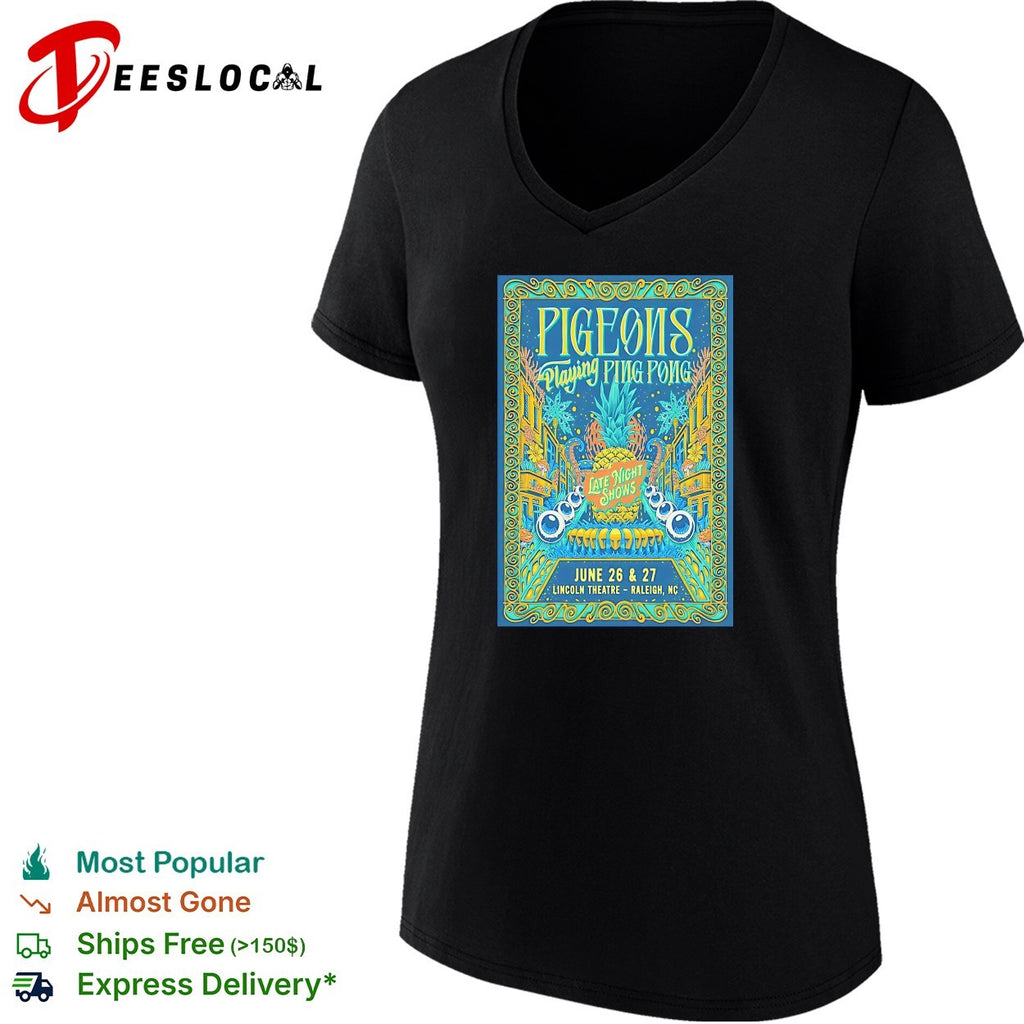 Pigeons Playing Ping Pong Lincoln Theatre Raleigh poster shirt