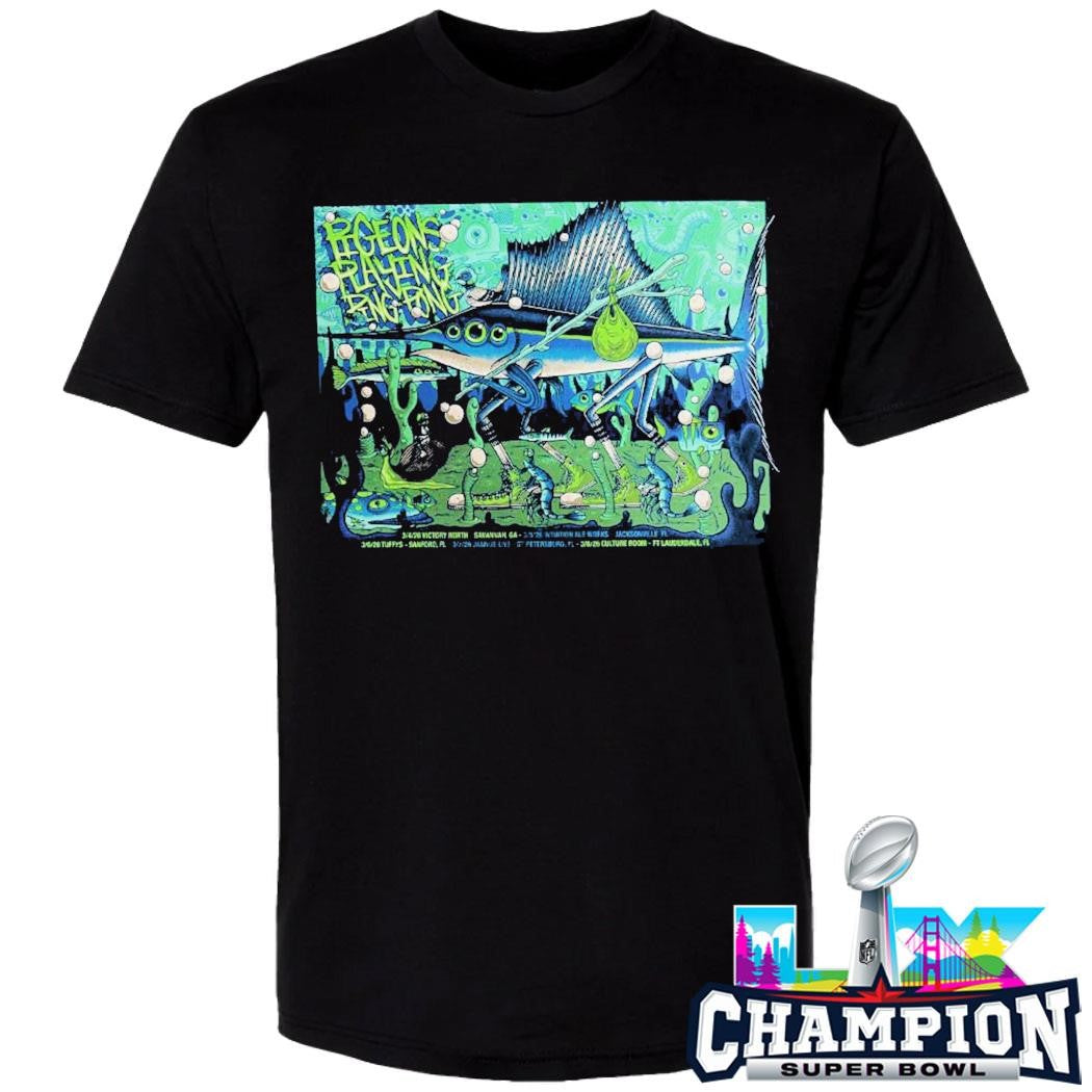 Pigeons Playing Ping Pong Southeast 2026 Run Shows Poster In Georgia And Florida From March 4 To 8 2026 Shirt