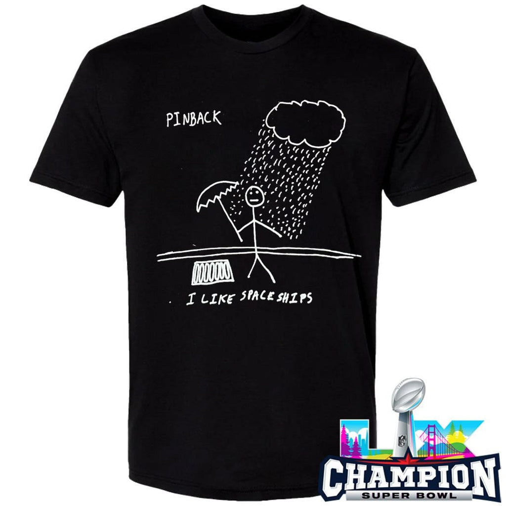 Pinback Rainy Day I Like Spaceships Shirt