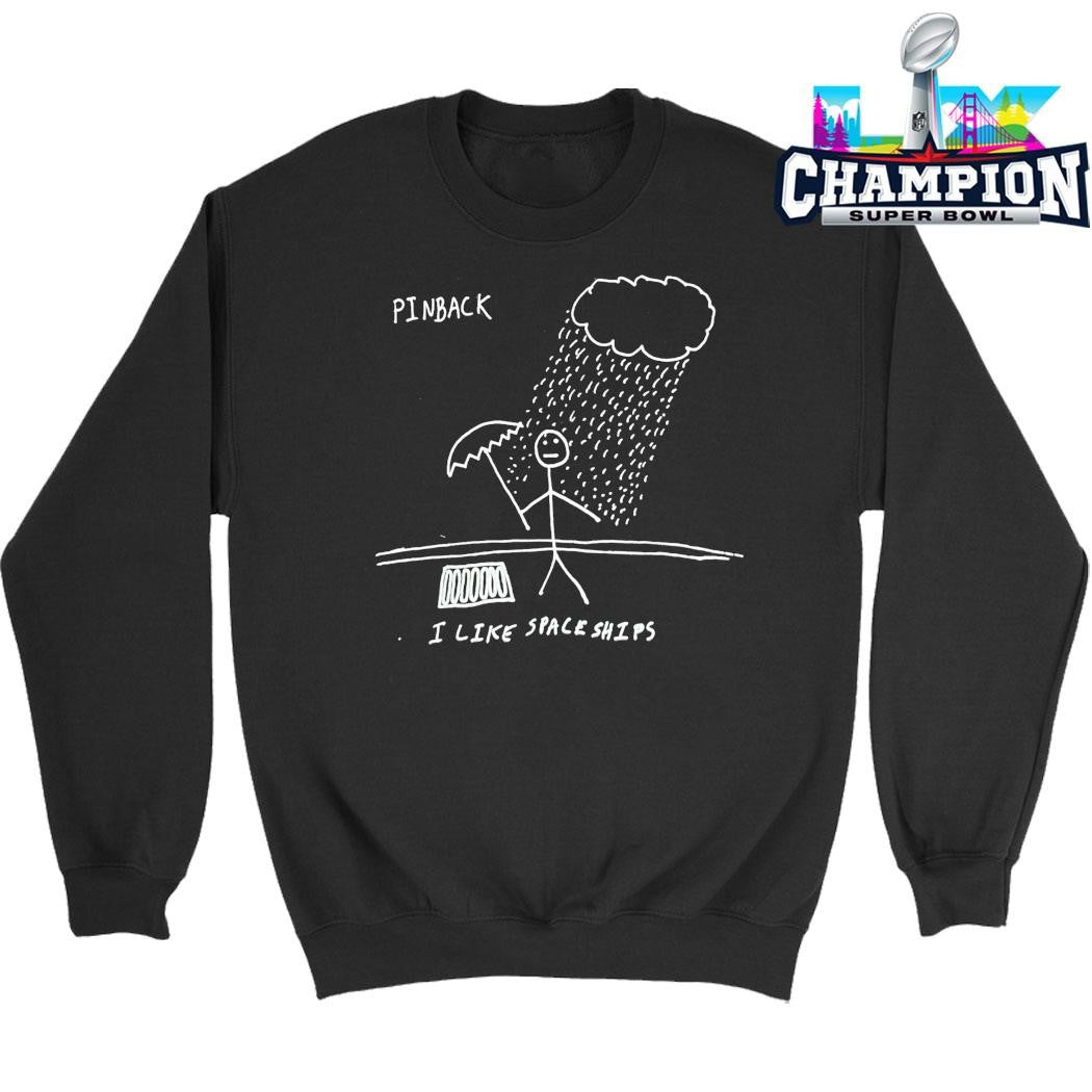 Pinback Rainy Day I Like Spaceships Shirt