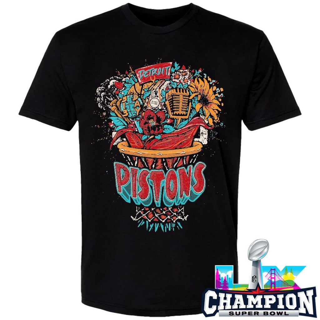 Pistons 313 Pistons Detroit Basketball Bouquet Shirt
