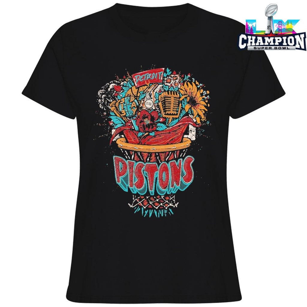 Pistons 313 Pistons Detroit Basketball Bouquet Shirt
