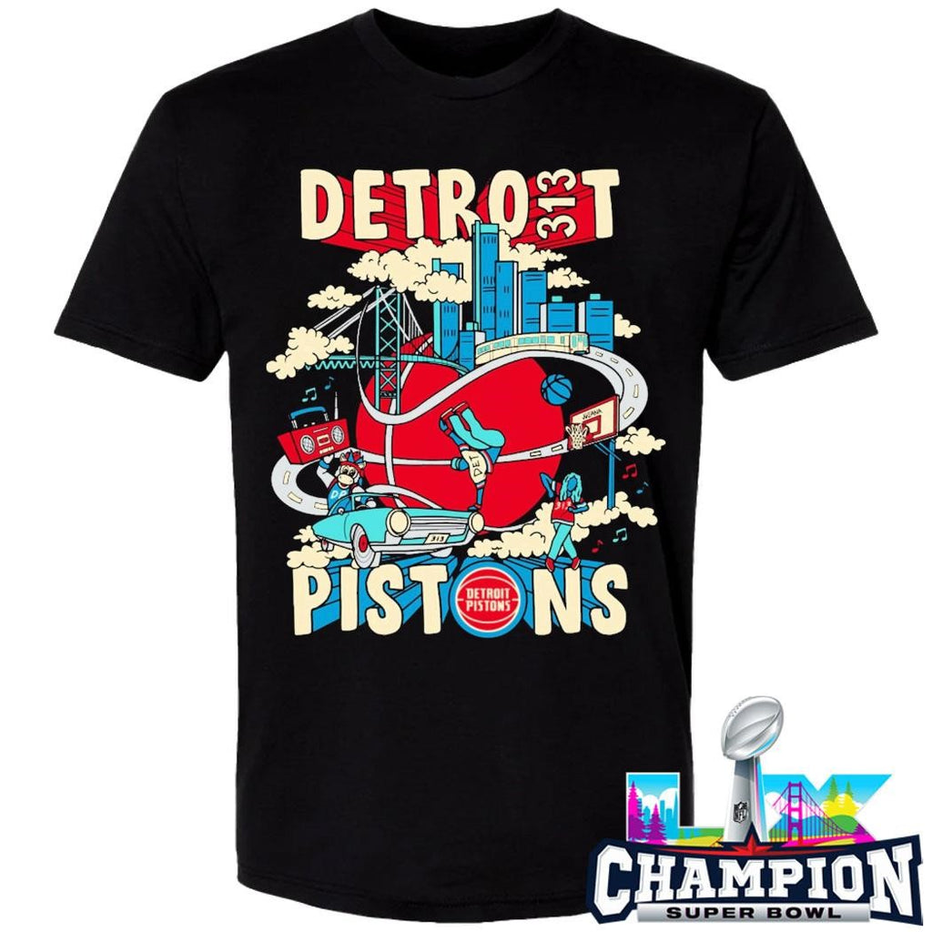 Pistons 313 Pistons Motor City Motion Shirt