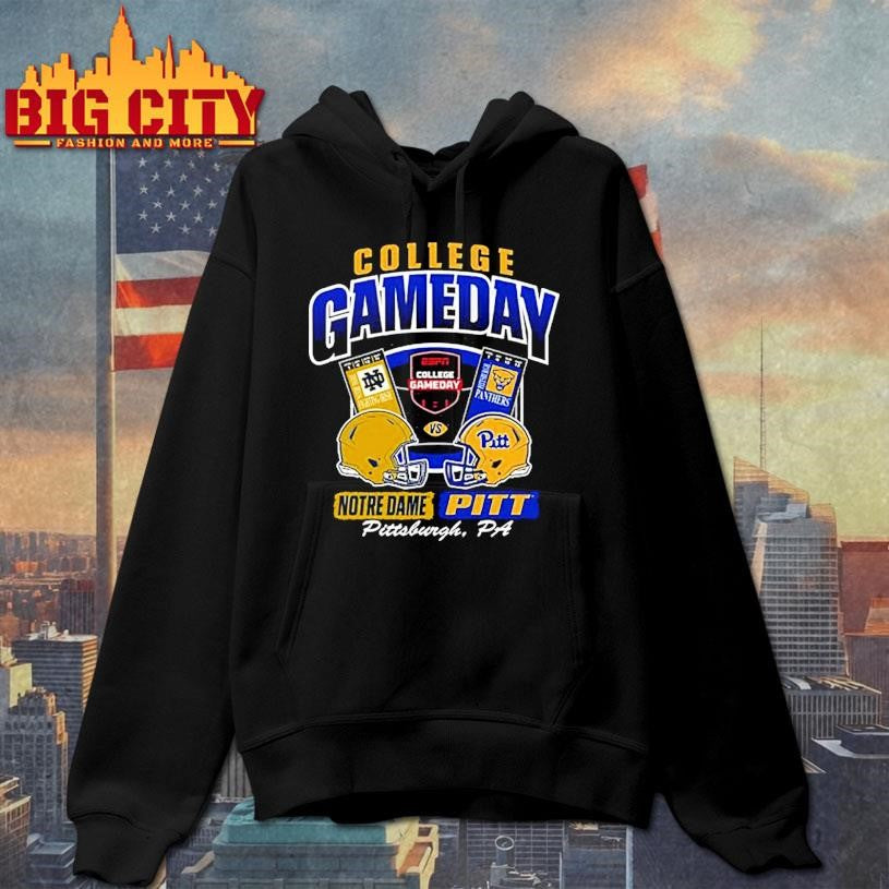 Pitt Panthers Youth Black Football College Gameday vs Notre Dame Ticket Shirt