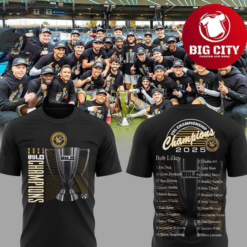 Pittsburgh Riverhounds SC WE ARE THE 2025 USL CHAMPIONS Two Sided Shirt