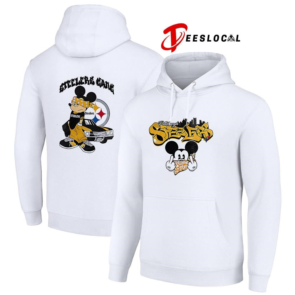 Pittsburgh Steelers x Gangsta Mickey Mouse middle finger shirt