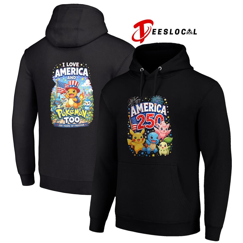 Pokemon I love America 250 years of freedom graphic shirt
