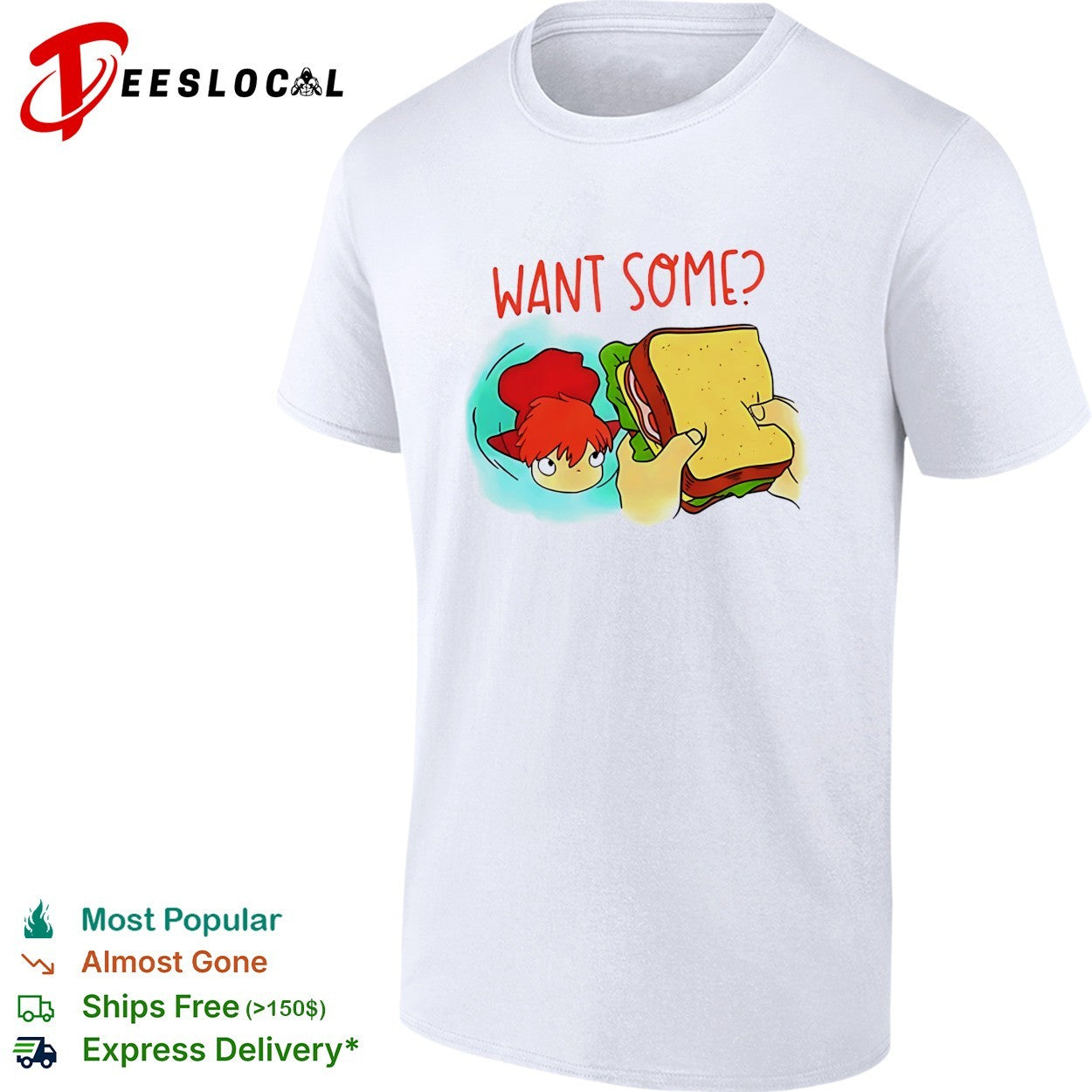 Ponyo flinching want some sandwich shirt