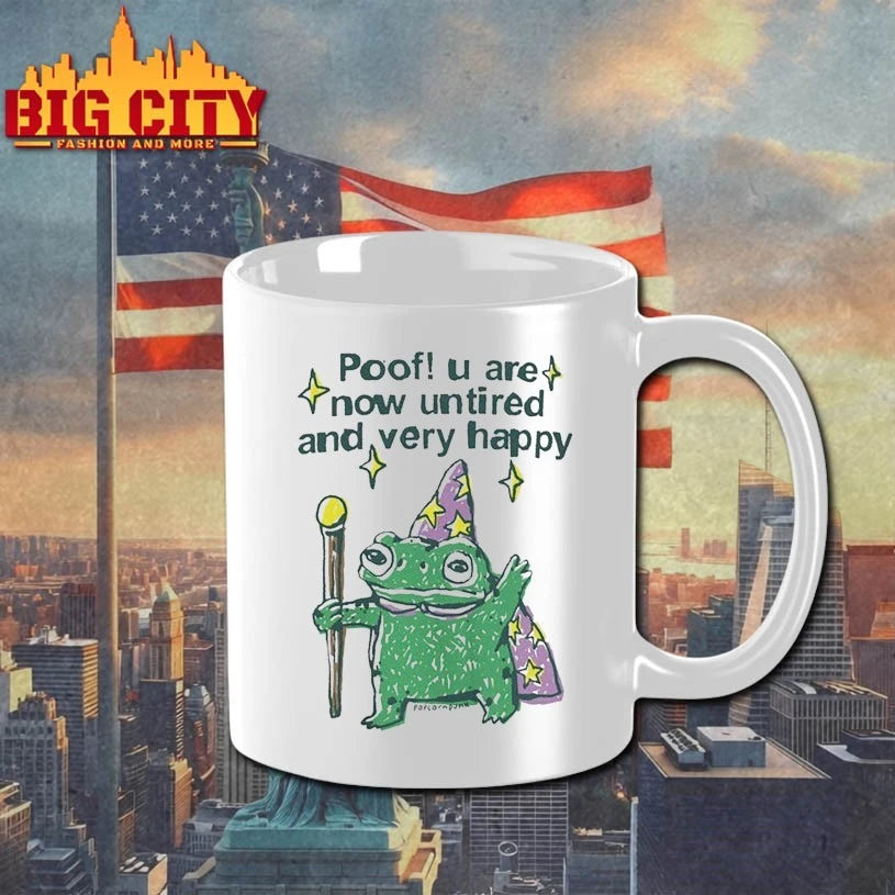 Poof! You are now untired and very happy wholesome wizard frog shirt