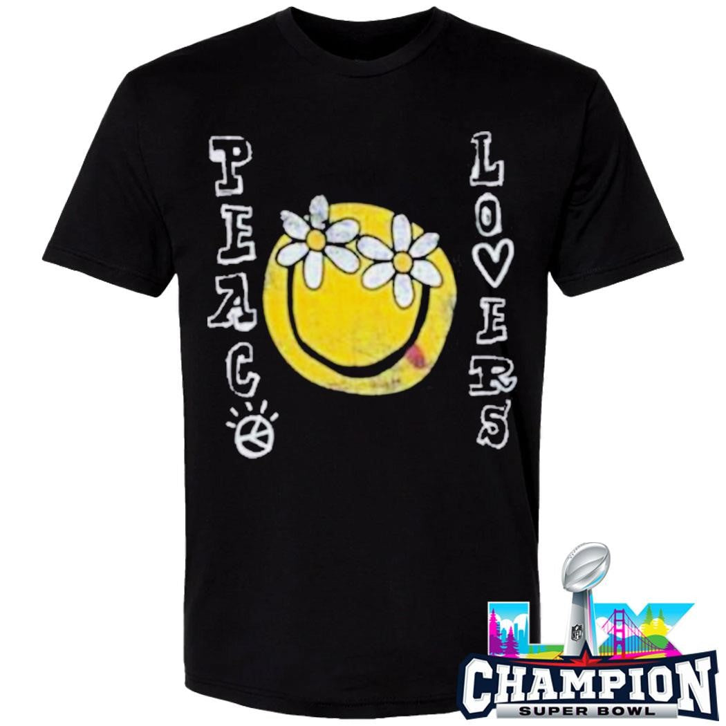 Popcorn 2nd Closet Peace Lovers Smiley Washed Shirt