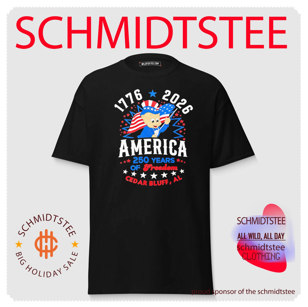 Porky Pig 1776-2026 America 250 Years of Freedom Cedar Bluff AL shirt
