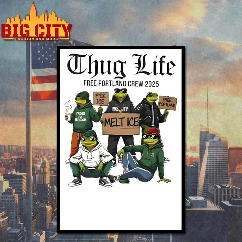 Portland Frog Thug Life Free Portland Crew 2025 Shirt