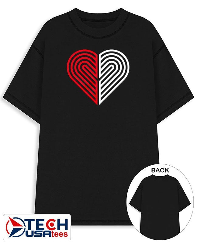 Portland Love Portland Trail Blazers Basketball heart shirt