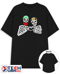 Post Malone and Morgan skeleton heart hand shirt