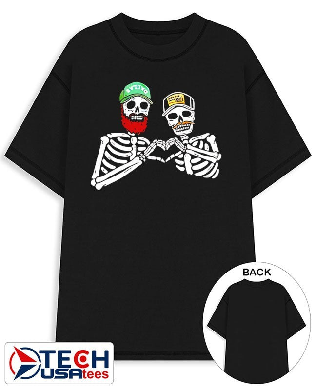 Post Malone and Morgan skeleton heart hand shirt