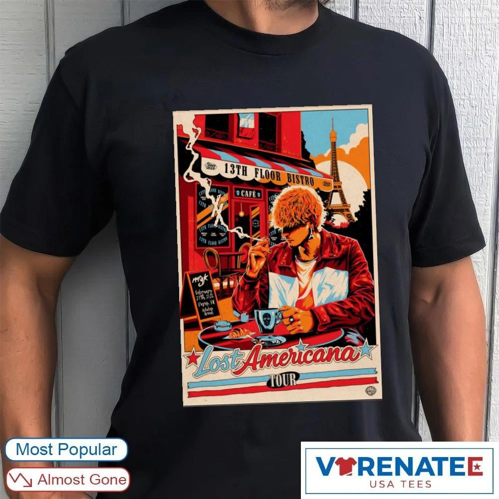 Poster Machine Gun Kelly Paris February 27 2026 Lost Americana Tour shirt