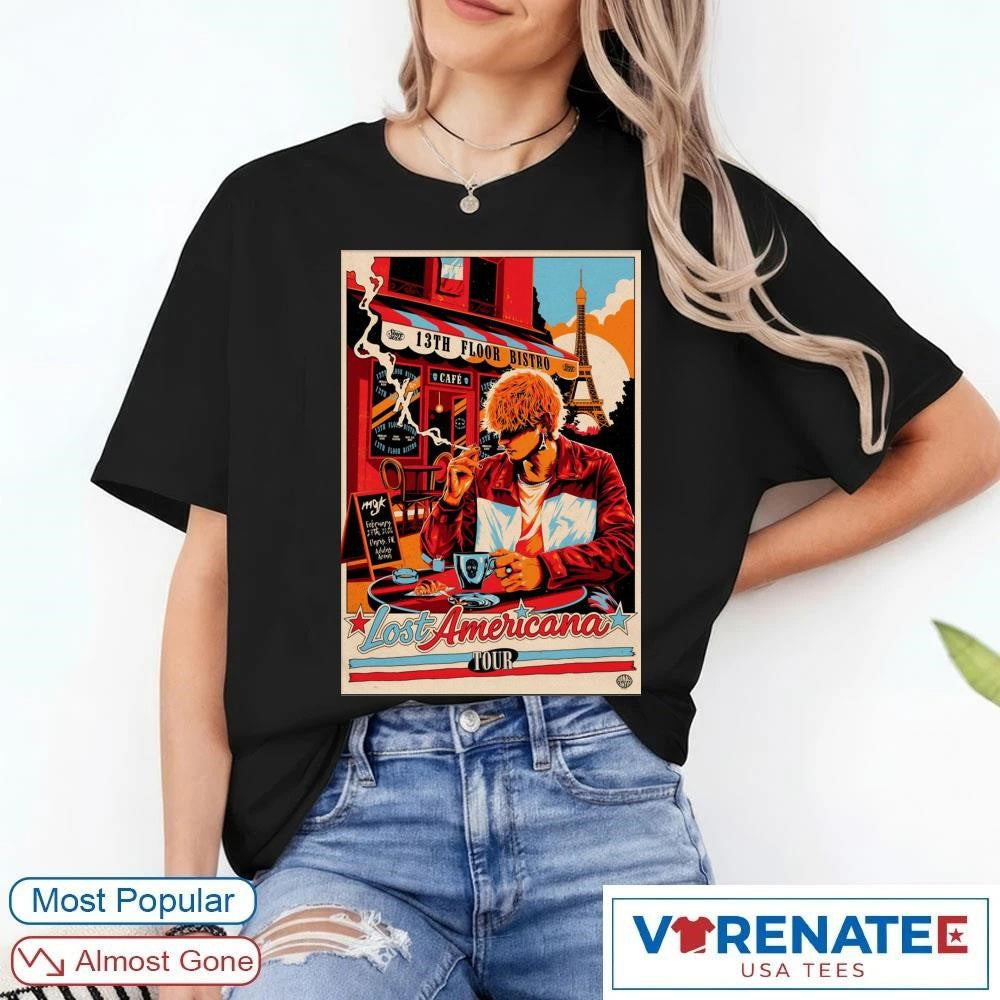 Poster Machine Gun Kelly Paris February 27 2026 Lost Americana Tour shirt