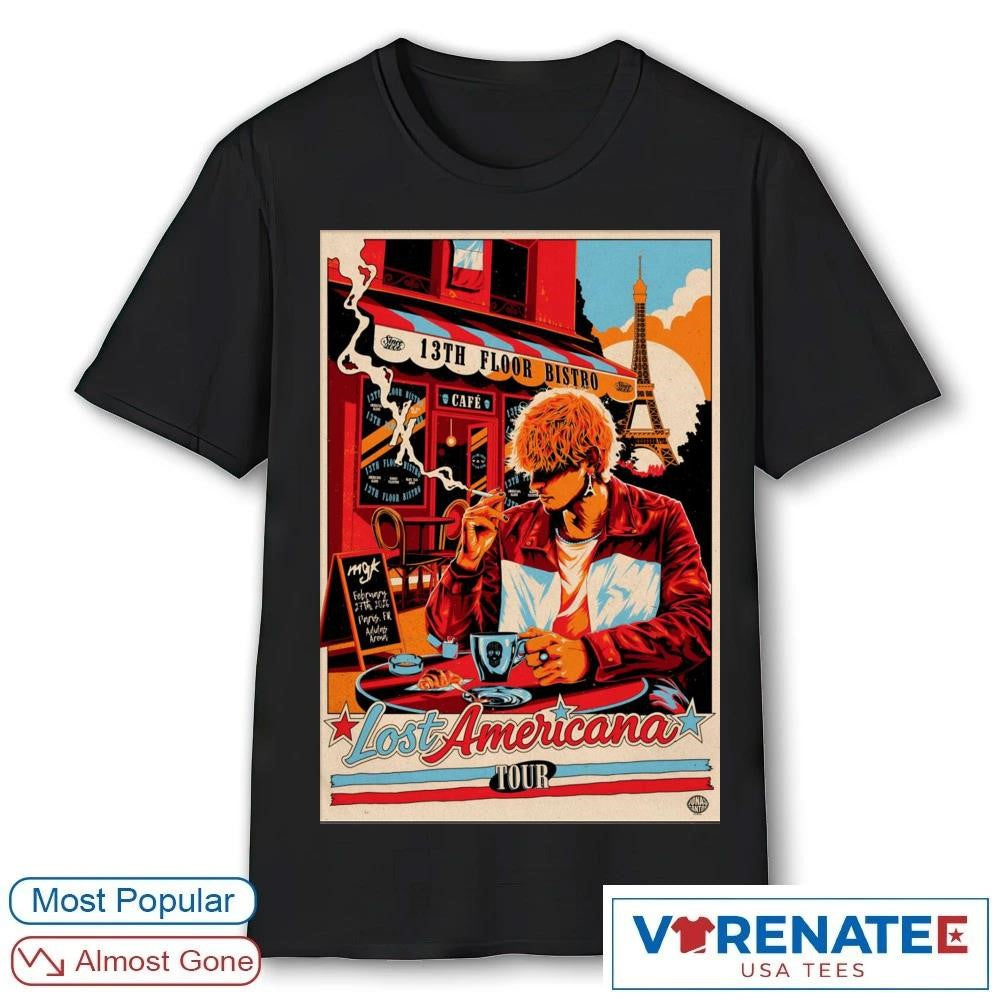 Poster Machine Gun Kelly Paris February 27 2026 Lost Americana Tour shirt