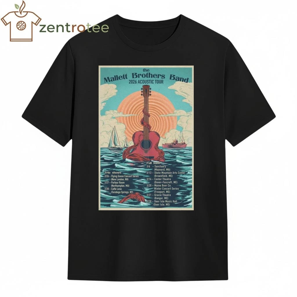 Poster The Mallett Brothers Band 2026 Acoustic Tour tee