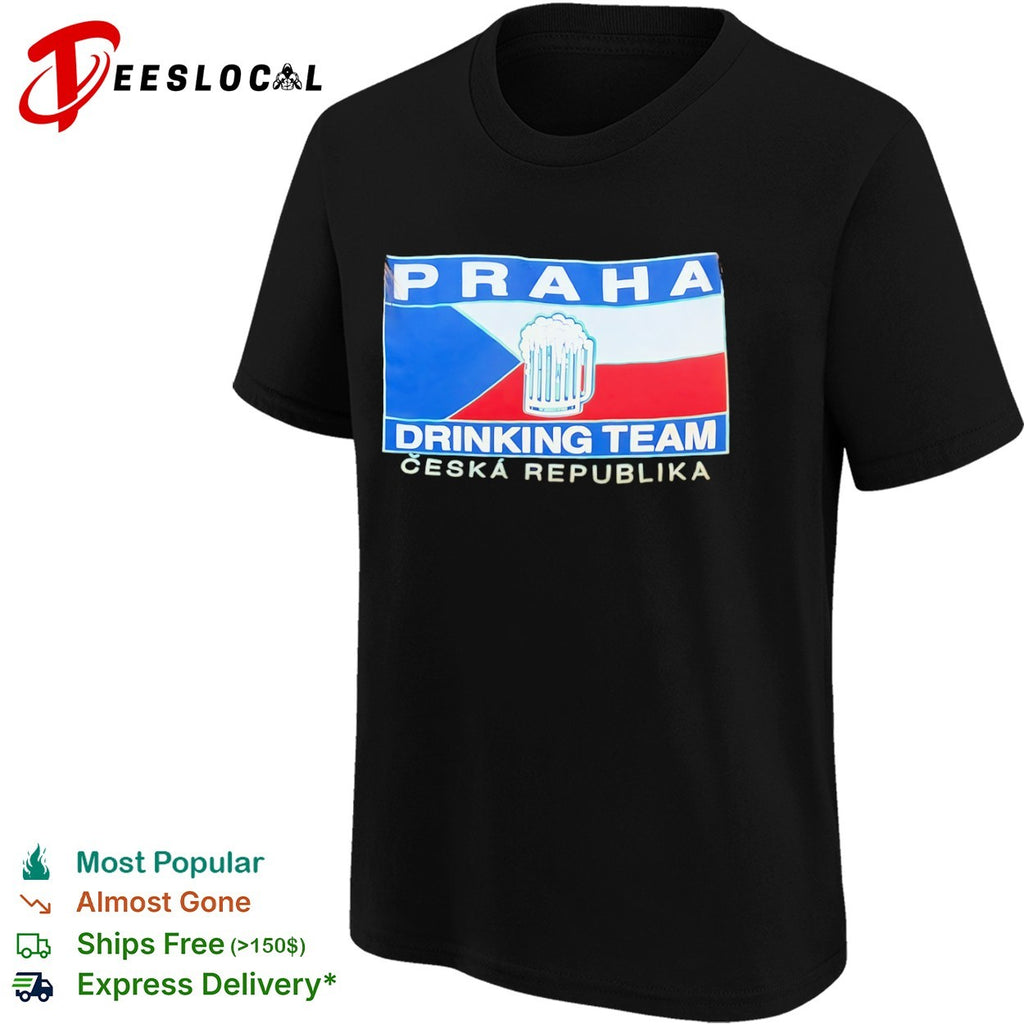 Praha Drinking Team Ceska Republika Beer Flag shirt