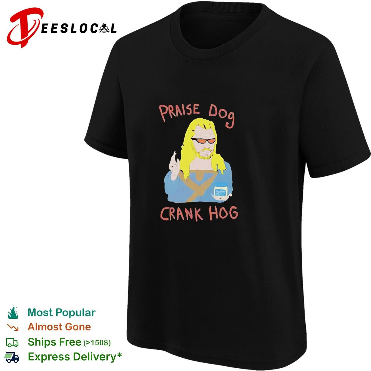 Praise dog crank hog man portrait shirt