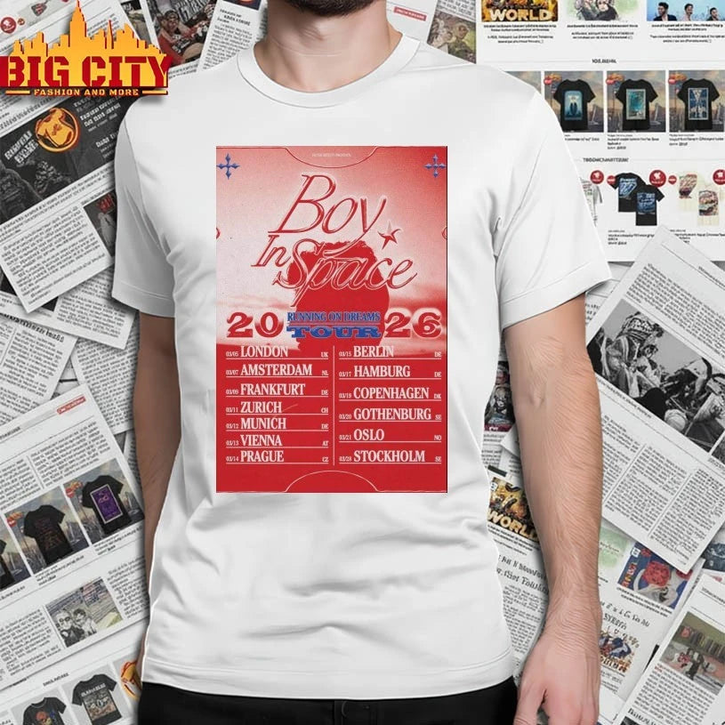 Premium Boy In Space Running On Dreams Tour 2026 Poster Shirts
