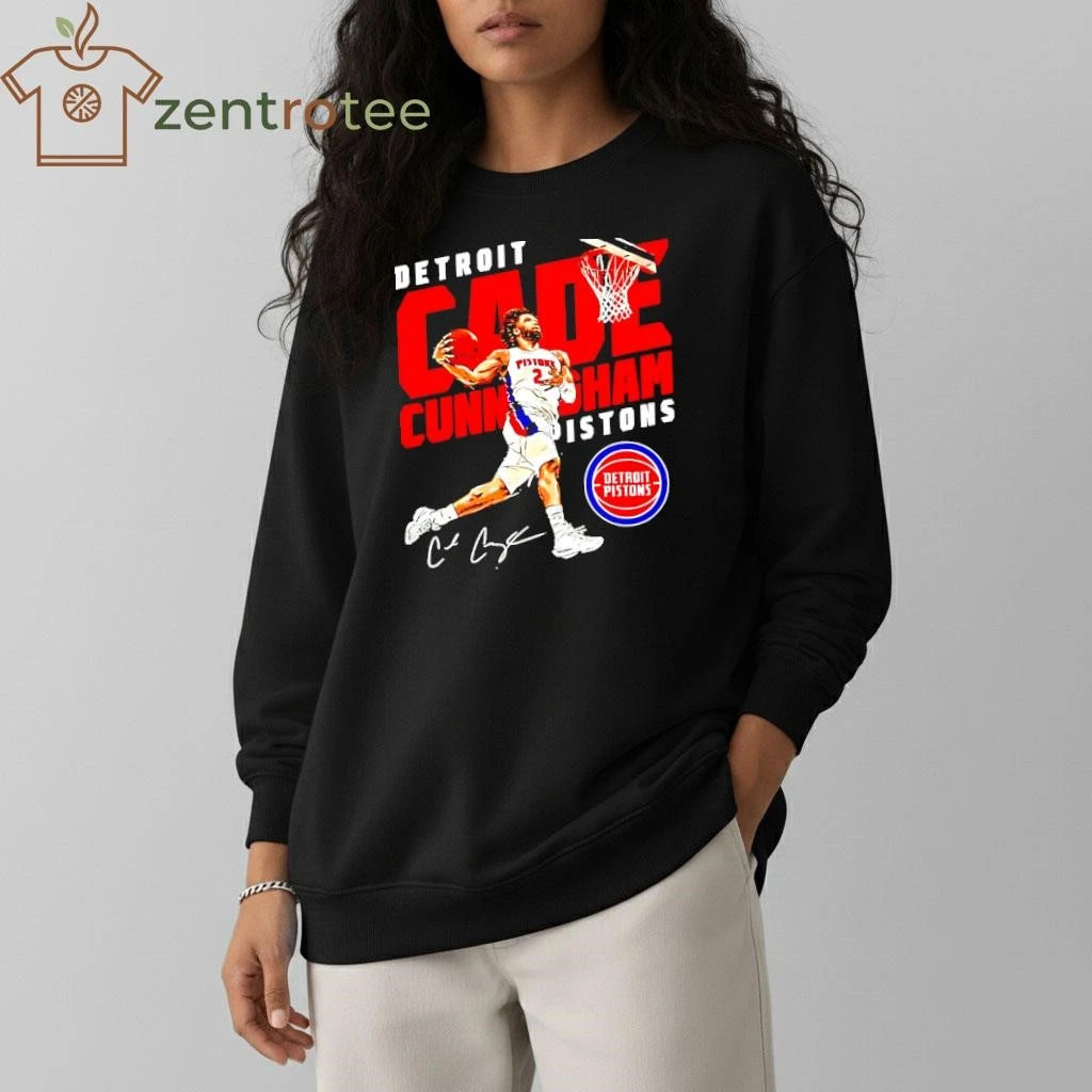 Premium Detroit Pistons Cade Cunningham Windmill dunk signature tee