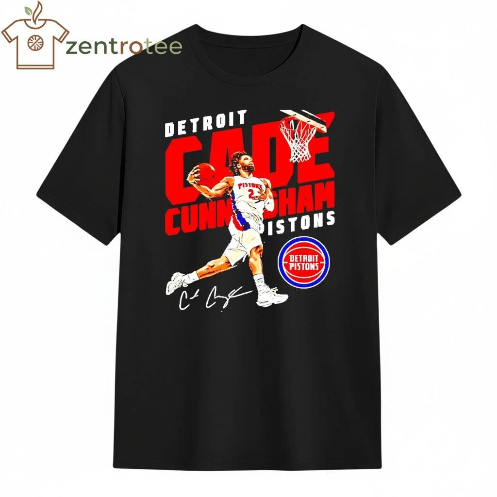 Premium Detroit Pistons Cade Cunningham Windmill dunk signature tee