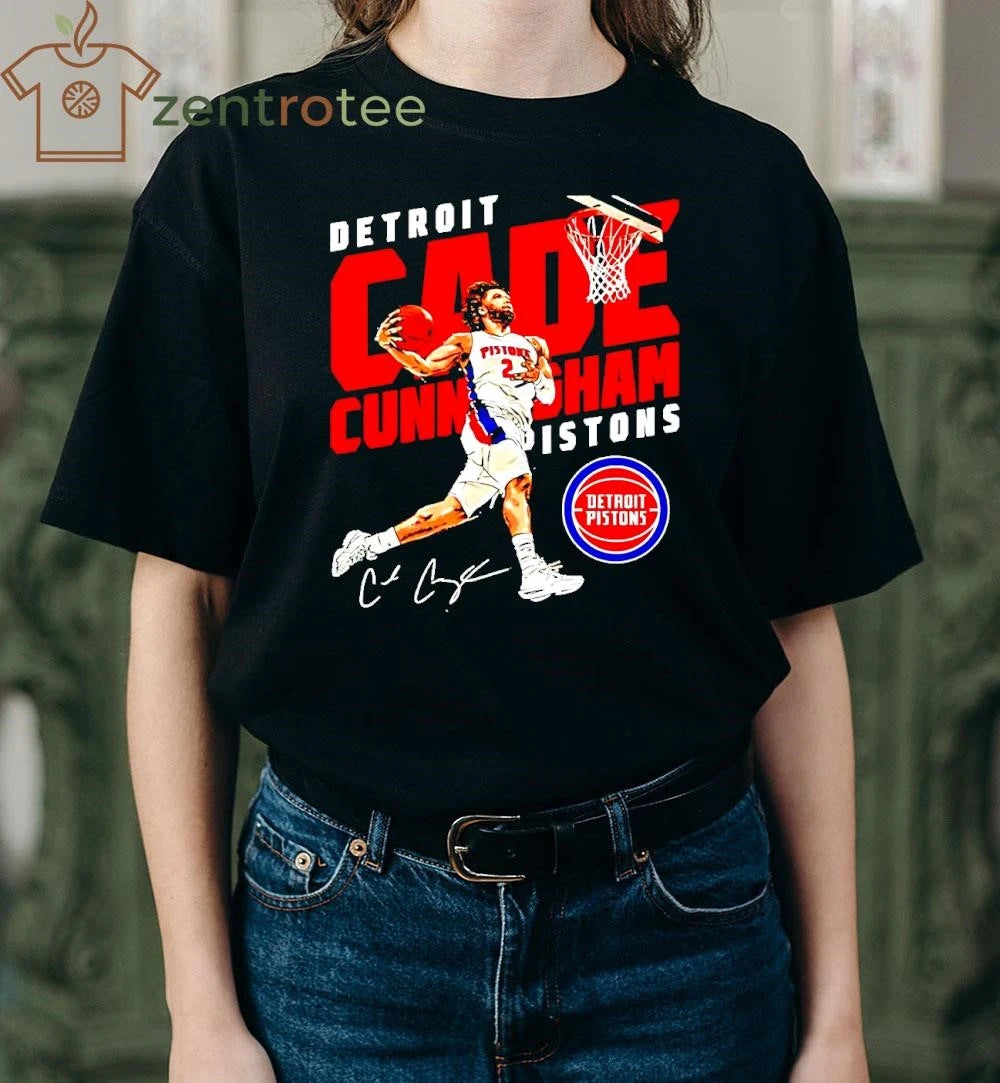 Premium Detroit Pistons Cade Cunningham Windmill dunk signature tee