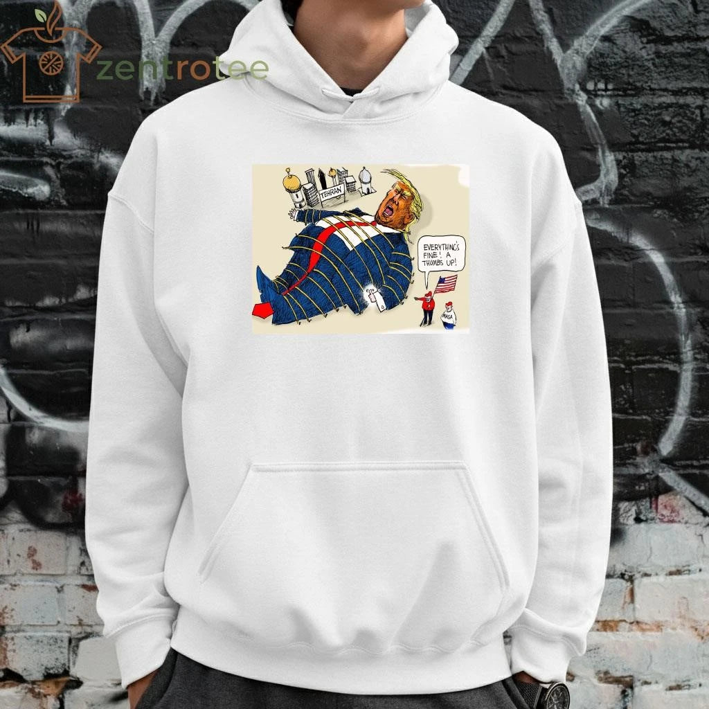 Premium Everything’s fine A thumbs up Trump Tehran tee