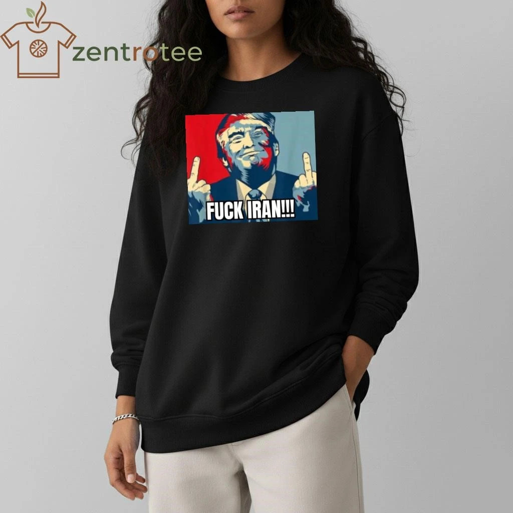 Premium Fuck Iran Trump one finger tee