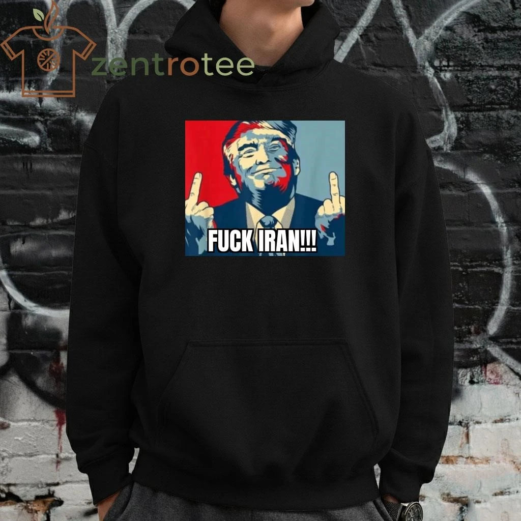 Premium Fuck Iran Trump one finger tee
