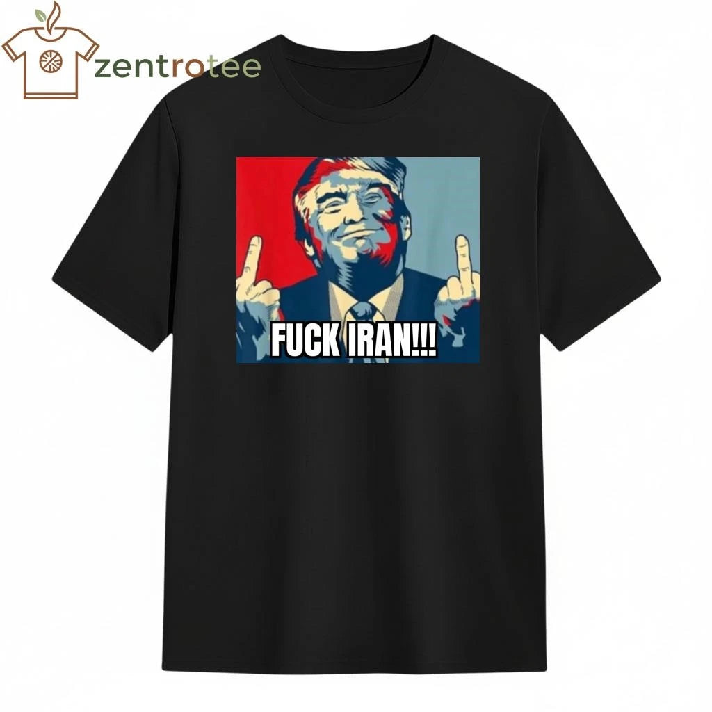 Premium Fuck Iran Trump one finger tee