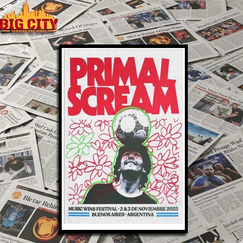 Primal Scream Nov 2-3 2025 Music Wins Festival Buenos Aires Argentina Poster shirt