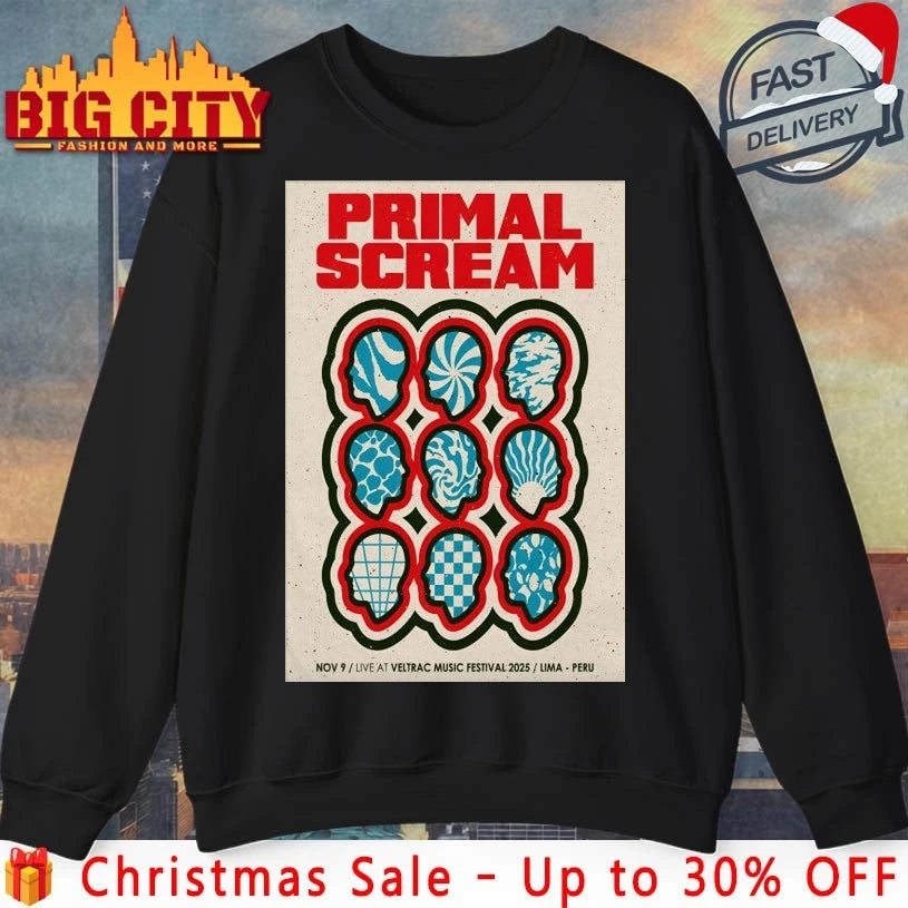 Primal Scream Nov 9 2025 Veltrac Music Fest in Lima Peru Poster shirt