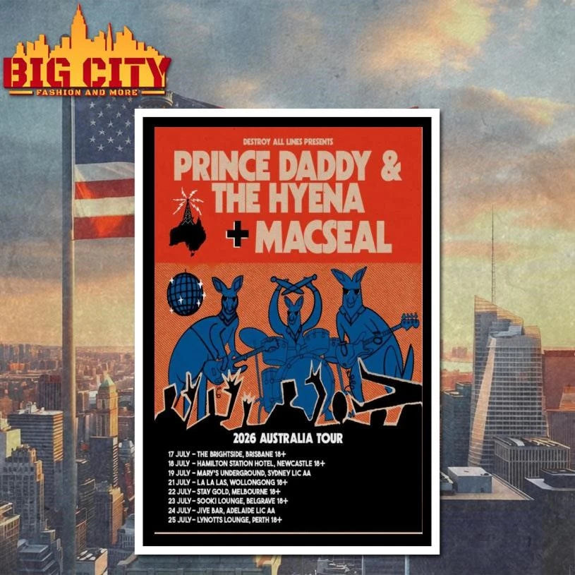 Prince Daddy &amp; The Hyena, Macseal 2026 Australia Tour-Portrait Poster Shirt