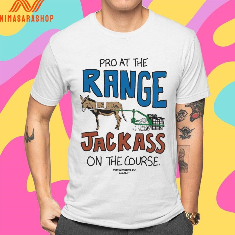 Pro At The Range Jackass On The Course Devereux Golf Donkey Shirts