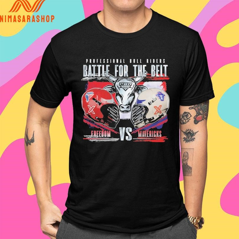 Professional Bull Riders Battle For The Belt Rivalry Freedom Vs Mavericks Shirts