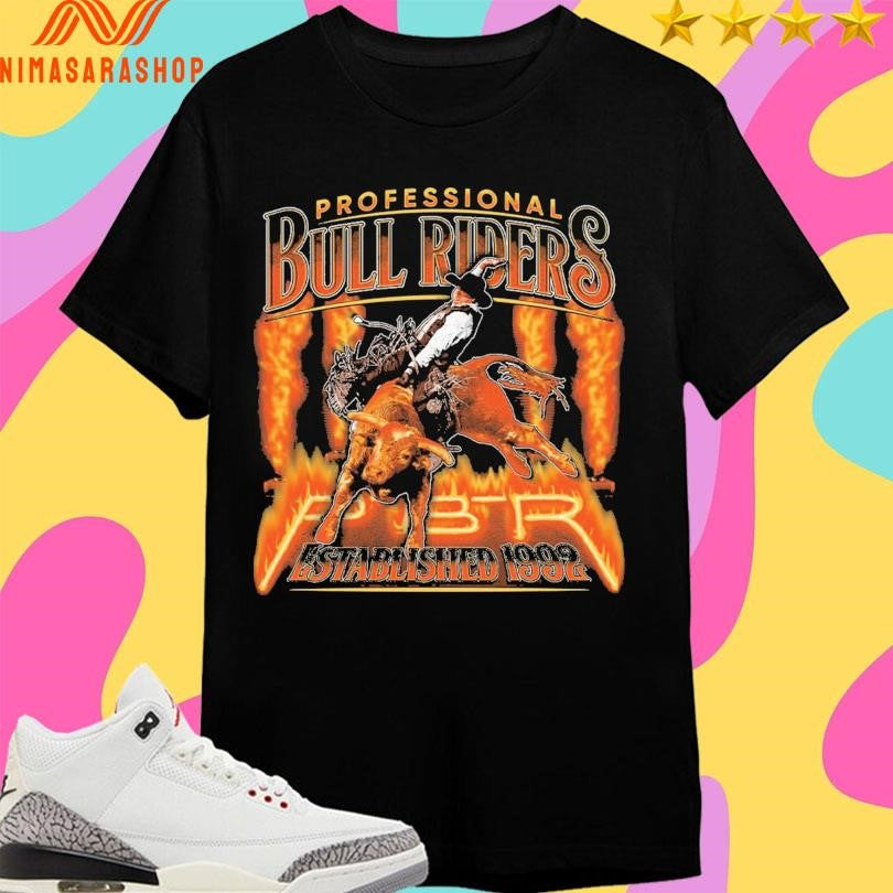 Professional Bull Riders Established 1992 Fire And Flames Shirts