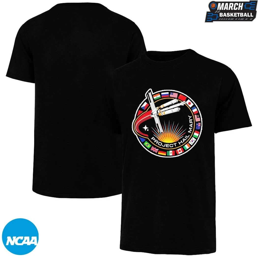 Project Hail Mary Spaceship With Nation Flags Mission Patch T-Shirts