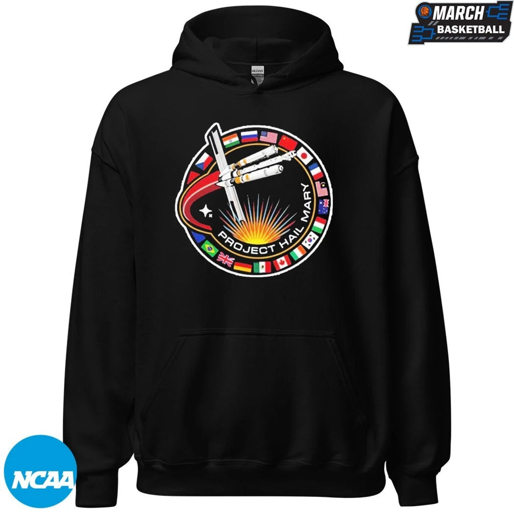 Project Hail Mary Spaceship With Nation Flags Mission Patch T-Shirts