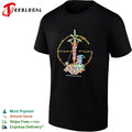Psychedelic skeleton cross barbed wire flowers poster shirt