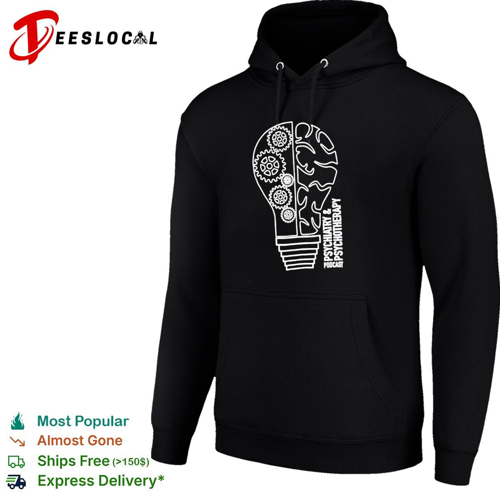 Psychiatry and Psychotherapy Podcast Brain Gear Light Bulb Logo Concept shirt