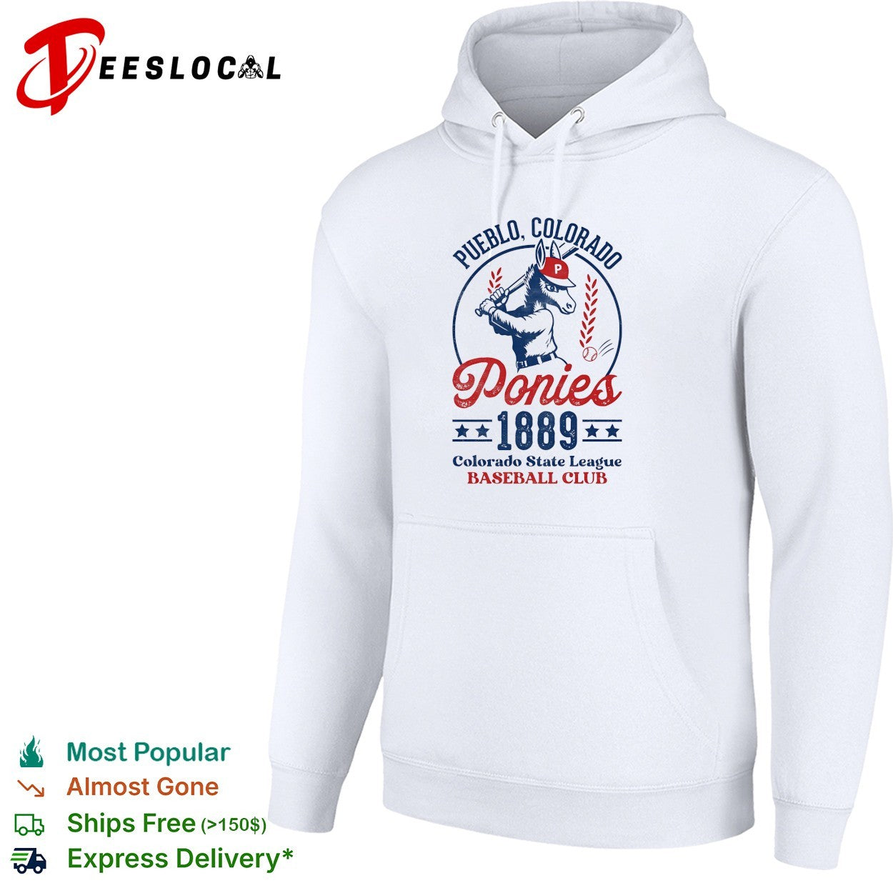 Pueblo Colorado Ponies 1889 Colorado State League Baseball Club donkey mascot vintage art shirt