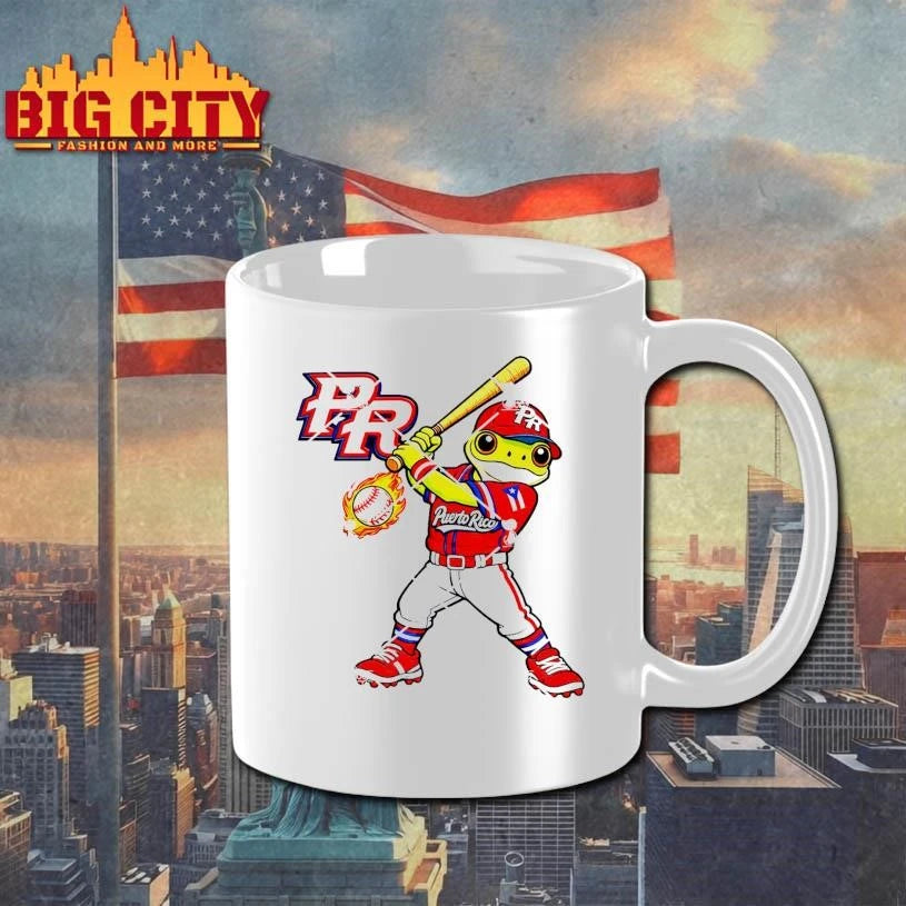 Puerto Rico Frog Baseball Player Shirt