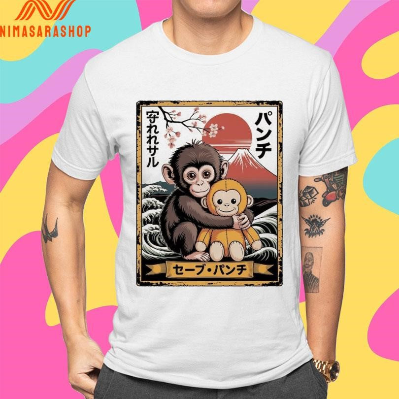 Punch Macaque Monkey 2026 Japanese Streetwear Graphic Shirts