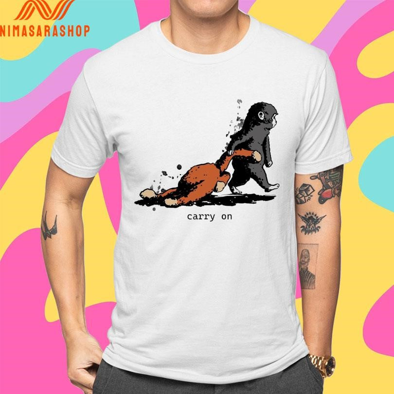 Punch Monkey Carry On Illustration Dark Cute Graphic 2026 Shirts