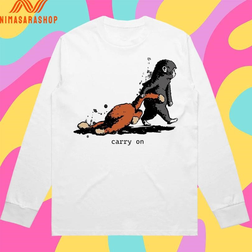 Punch Monkey Carry On Illustration Dark Cute Graphic 2026 Shirts