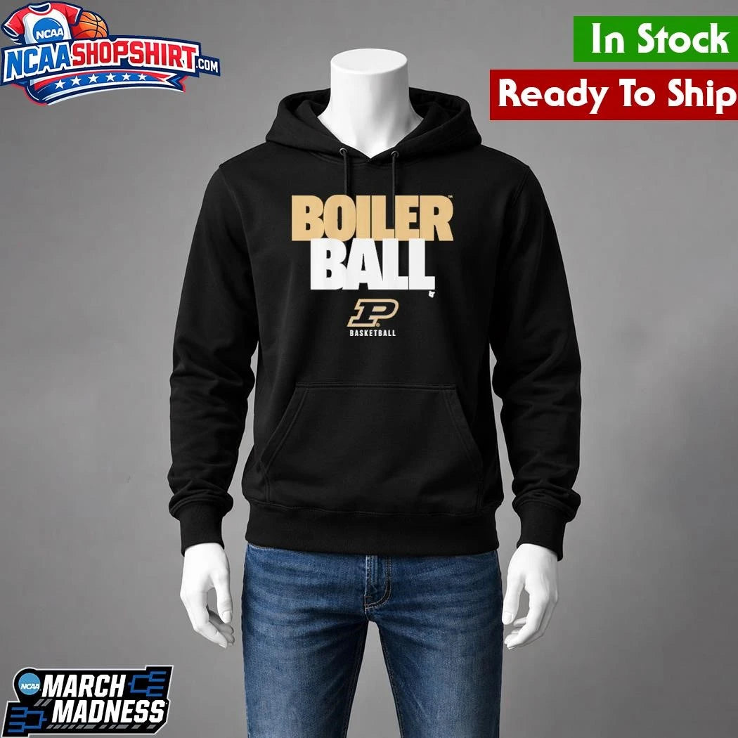 Purdue Basketball Boiler Ball Text Stack Shirt